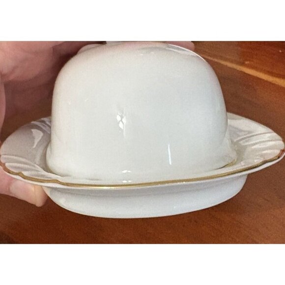 Mikasa WEDDING BAND GOLD PATTERN 1/4 lb Two Piece Butter Dish MADE IN JAPAN - Picture 7 of 7